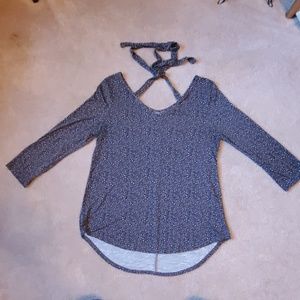 Maurices 24/7 grey animal print blouse size Medium